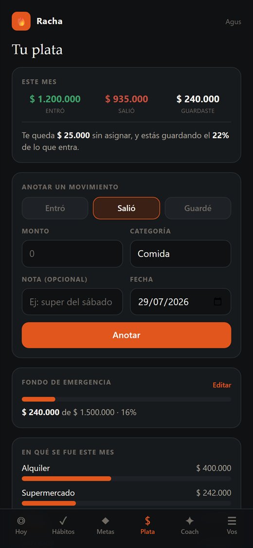 Pantalla Plata: ingresos, gastos y ahorro del mes con el desglose por categoría